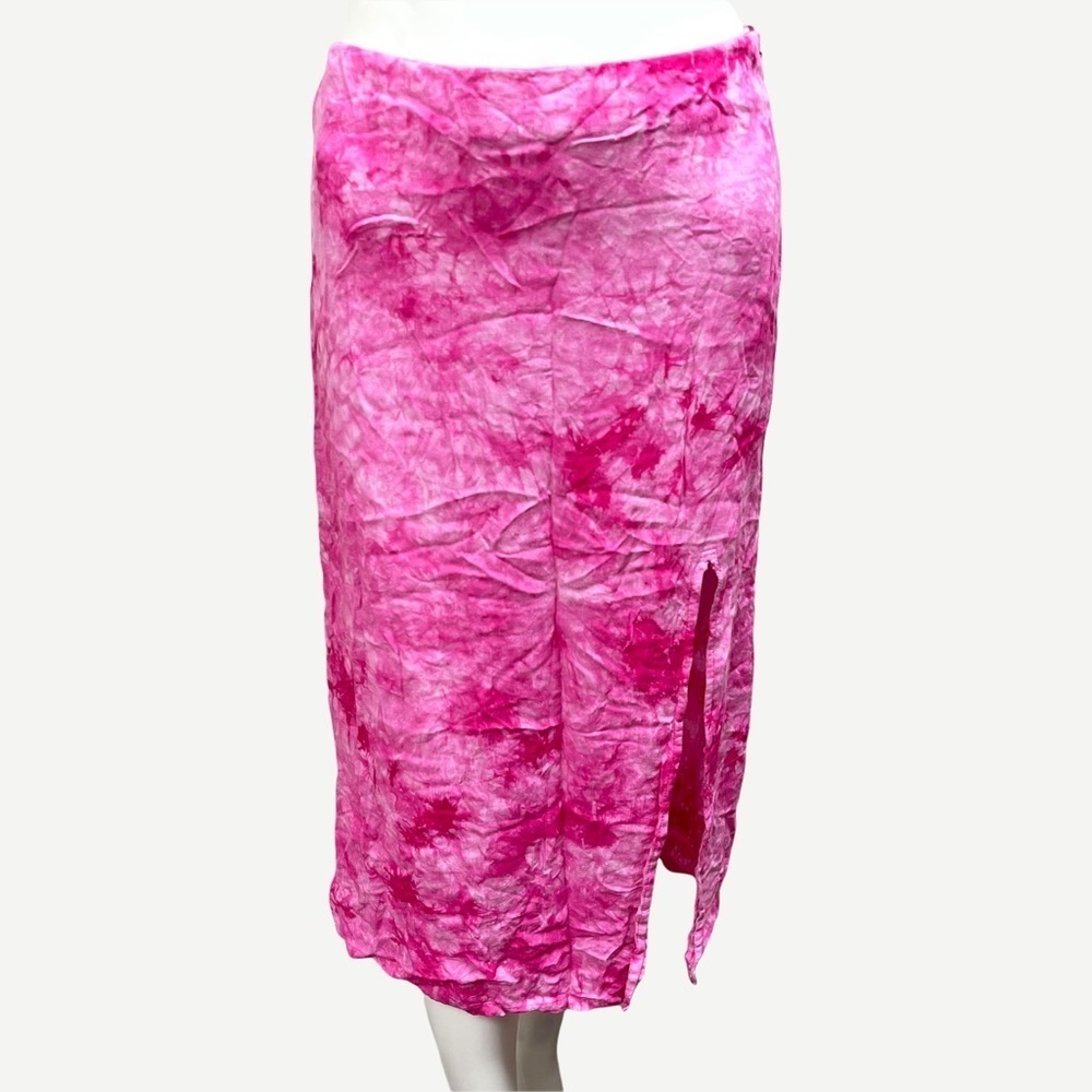 Cotton CANDY LA Pink Tie‎ Dye Midi Skirt